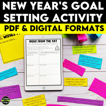 Preview of New Year's Goal Setting Activity and Reflection Sheets
