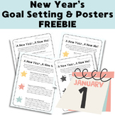 New Year's Goal Setting Worksheet & Posters FREEBIE