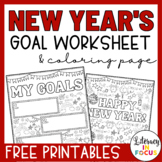 New Year's Goal Setting Worksheet and Coloring Page | Free