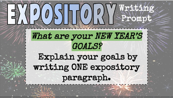 Preview of New Year's Goals Expository Paragraph Grades 5, 6, 7, 8