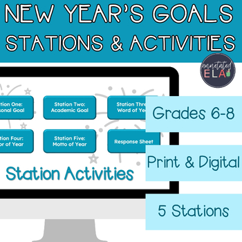 Preview of New Year's Goals Stations and Activities