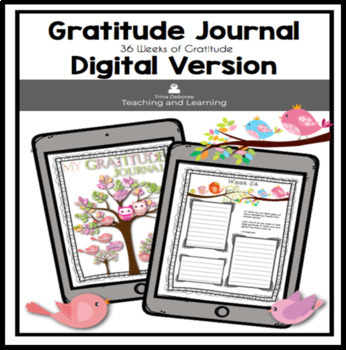 Preview of New Year's Gratitude Journal for Kids Digital Version for Distance Learning