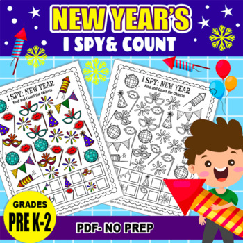 Preview of New Year's I Spy Count & Find Game | New Year's Fun Activity