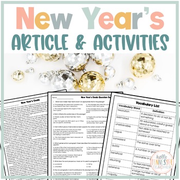 Preview of New Year's Informational Text and Activities, Grades 6-8