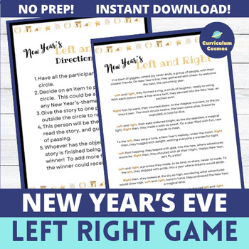 Preview of New Year's Left Right Game for Teachers, Staff, and Students