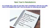 New Year's Lesson on the Theme of Dreams and Resolutions
