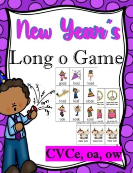 Preview of New Year's Long o Words Game: Blending & Reading Long Vowels Words Practice