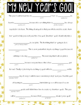 New Year's Mad Lib by Kaitlin Fox | TPT