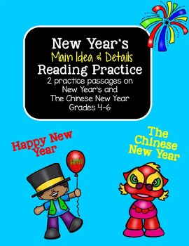 Preview of New Year's Main Idea & Details Reading Practice