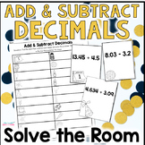 New Year's Math Activity - Solve the Room - Adding and Sub