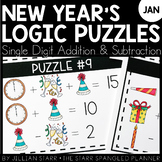 New Year's Math Logic Puzzles- Addition and Subtraction