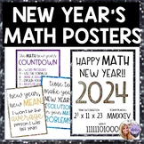 New Year's Math Posters for 2024 for Middle School or High School