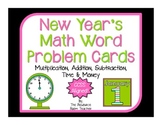 New Year's Math Word Problem Cards (CCSS Aligned!) Mult, A
