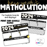 New Year's Matholution! | New Year's Math Goals | PRINT & 