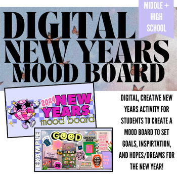 Preview of New Year's Mood Board | Digital Reflection + Goal Setting Activity
