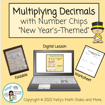 Preview of New Year's Multiplying Decimals Activity - Digital and Printable
