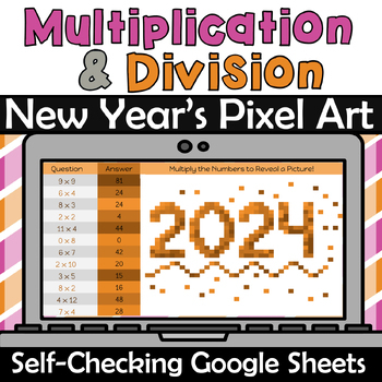 Preview of New Year's Mystery Reveals for Multiplication and Division Facts Practice