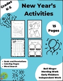 New Year's - NO PREP! - Goals/Resolutions/Coloring Pages/W