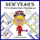 New Year's No Prep Math Worksheets | 5th Math Morning Work
