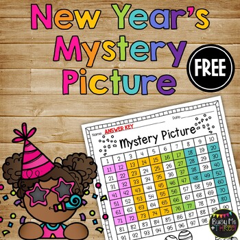 Preview of New Year's 2024 One Hundreds Chart Mystery Picture Activity for January