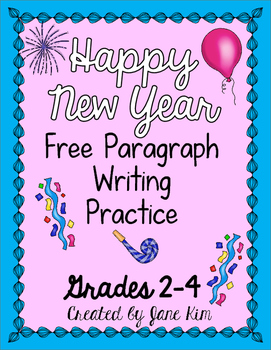 Preview of New Year's Paragraph Writing Practice FREEBIE Grades 2-4