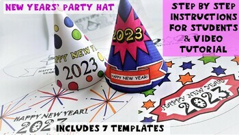 Preview of New Year's Party Hat PowerPoint Presentation & Printable Templates Bundle