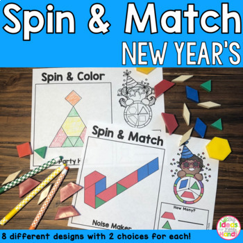 Preview of New Years Pattern Blocks Mat Math Center