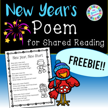 Preview of New Year's Poem for Shared Reading FREEBIE!!!