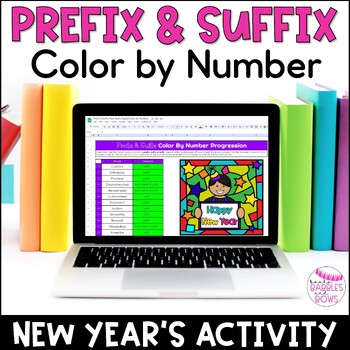 Preview of New Year's Prefix and Suffix Digital Color By Number Progression
