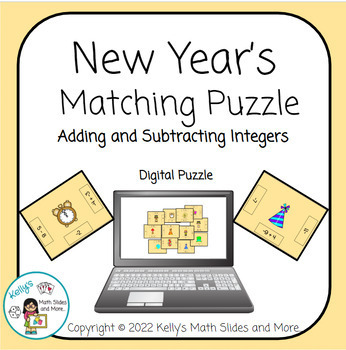 Preview of New Year's Puzzle/Activity - Integer Addition and Subtraction