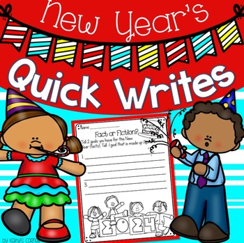 Preview of New Years 2024 Writing Activities - Goals and Resolutions