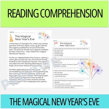 Preview of New Year's - Reading Comprehension Passages and Questions for 1st Grade