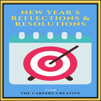 Preview of New Year's Reflections and Resolutions - Questions Cards and Worksheets