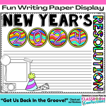 Preview of New Year's Resolution 2024 : Writing Activity Paper  Fun New Year Bulletin Board