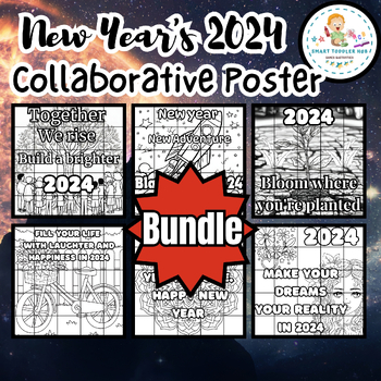 New Years 2024 Activity Bundle Goals, Resolutions, Bulletin Board