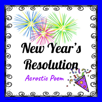 Preview of New Year's Resolution Acrostic Poem Activity - Print or Digital