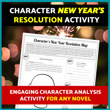 Preview of New Year's Resolution Activity, Character Analysis Activity for any Novel 2024