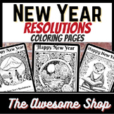 New Year's Resolution Coloring Pages/Bulletin Board Decorations