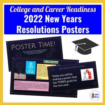 Preview of New Year's Resolution Google Slides Poster Project l 2022 Resolutions