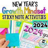 New Year's Resolution Growth Mindset Sticky Note Activities