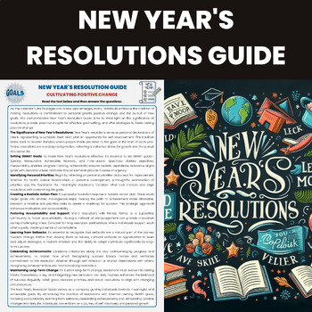 Preview of New Years Resolutions Guide | New Years Resolutions Middle and High School