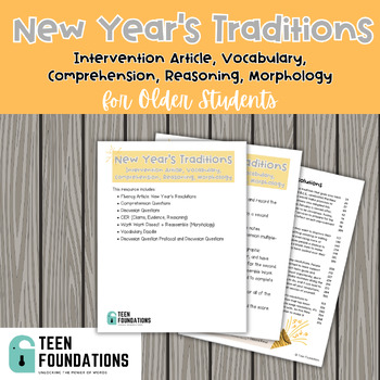 Preview of New Year's Resolution | Intervention Article, Fluency, Comp, CER, Morphology