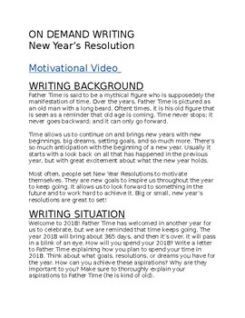 Preview of New Year's Resolution On Demand Writing