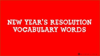 Preview of New Year's Resolution Vocabulary Word Bulletin Board