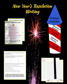 Preview of New Year's Resolution Writing - Brainstorming, Planning, and Writing 3-5th