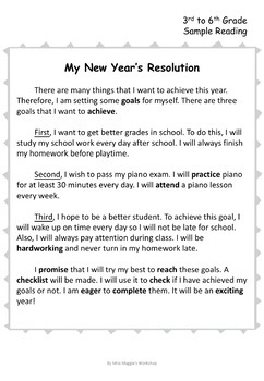 new year's resolution sample essay