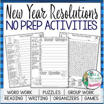 New Year's Resolutions by Jen Bengel - Out of This World Literacy