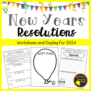 Preview of New Year's Resolutions 2024 Activity Pack