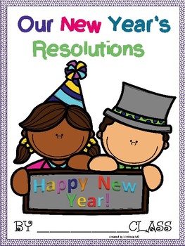 Preview of New Year 2024-New Year's Resolutions-Class Book, Writing Prompts, K-2
