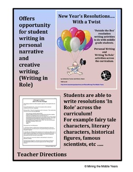 New Year&#039;s Resolutions - Writing in Role and Personal Writing | TpT